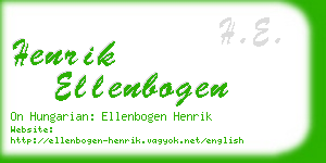 henrik ellenbogen business card